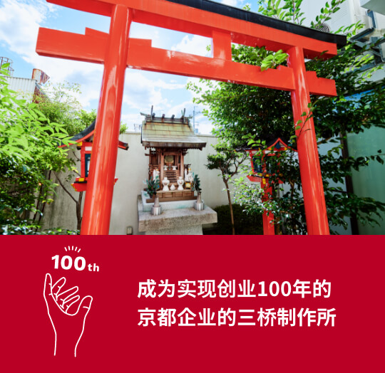 成为实现创业100年的<br>京都企业的三桥制作所